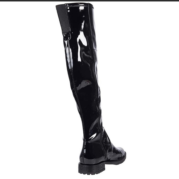 NIB Guess 8  Raniele 4 Black Patent Over the Knee Flat Boots New in Box - Picture 4 of 11
